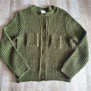 B.K & Co. Green button up Sweater Size SP Petite with pockets